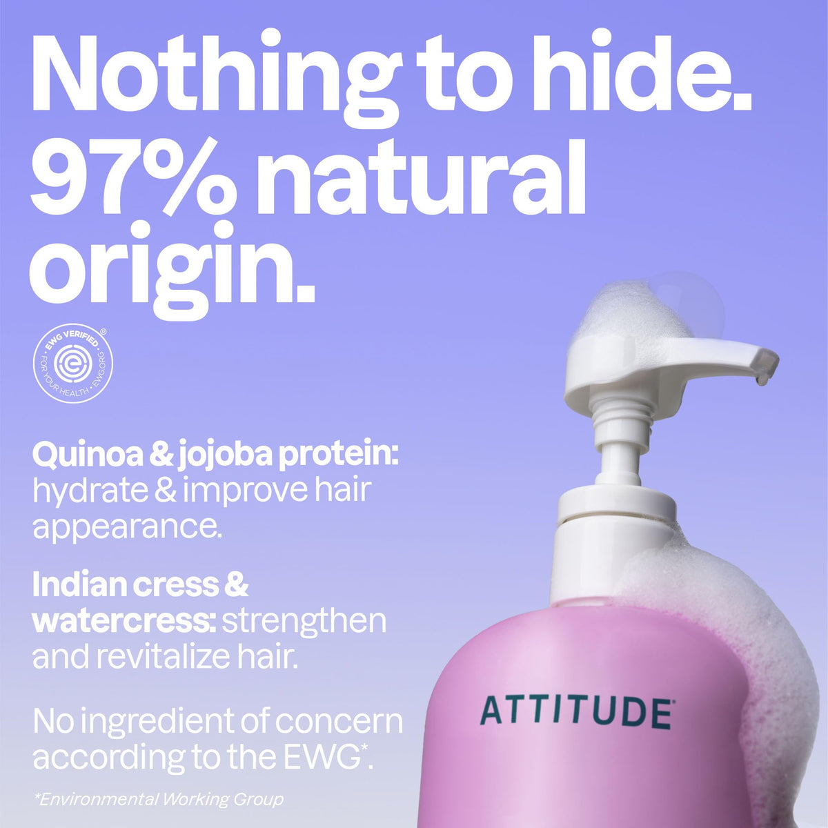 ATTITUDE Hydrating Shampoo for Very Dry Hair, EWG Verified, 16 Fl Oz