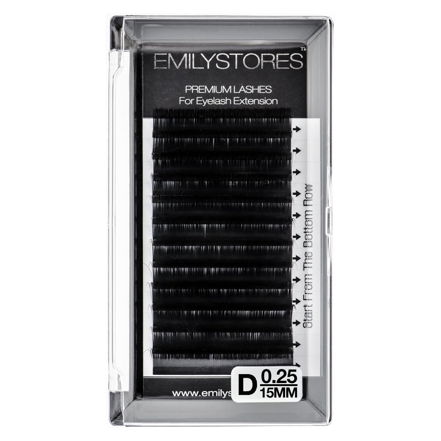 EMILYSTORES Eyelash Extensions 0.25mm Thickness D Curl Length 15mm Natural-Looking Individual Volume Eyelashes For Lash Extensions(0.25,D,15mm) Beauty & Personal Care EMILYSTORES