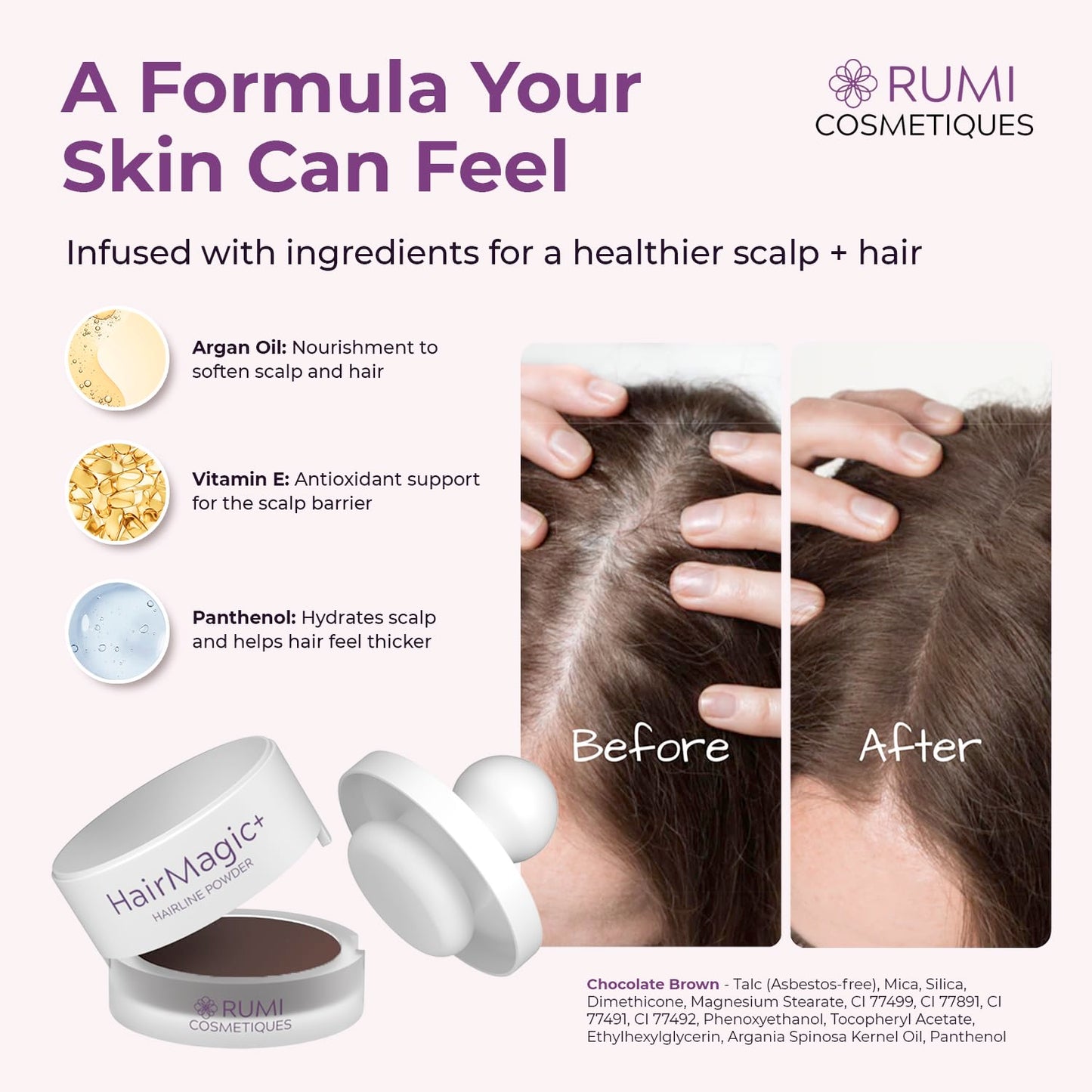 Rumi Cosmetiques HairMagic+ Root Touch Up Powder for Mature Women - Instant Gray Hair Coverage & Hairline Filler - Water-Resistant, Natural Finish Beauty & Personal Care Rumi Cosmetiques