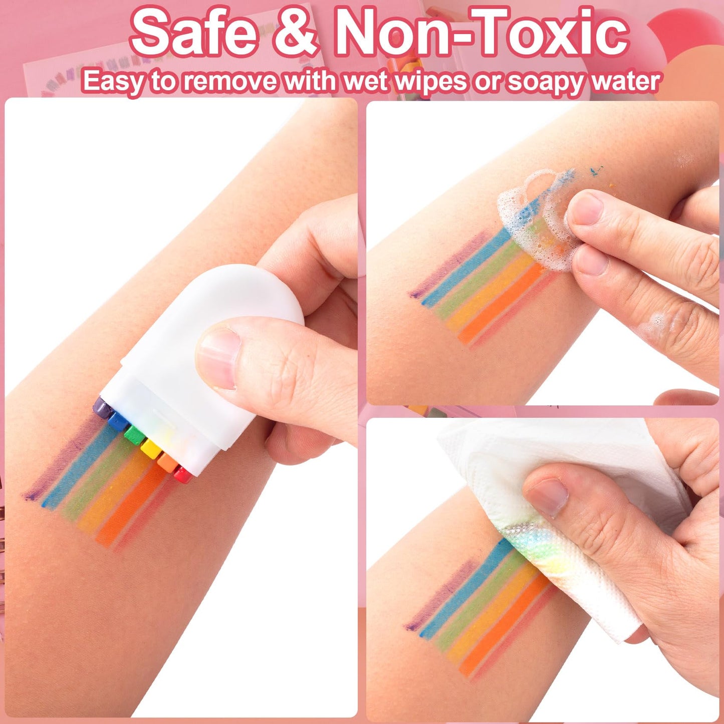 SmallCat 4pcs Pride Face Paint Sticks, Rainbow Face Paint Markers for Gay, Face Paint Crayons, Festival Rainbow Makeup for Face, Body, Women, Men Beauty & Personal Care SmallCat