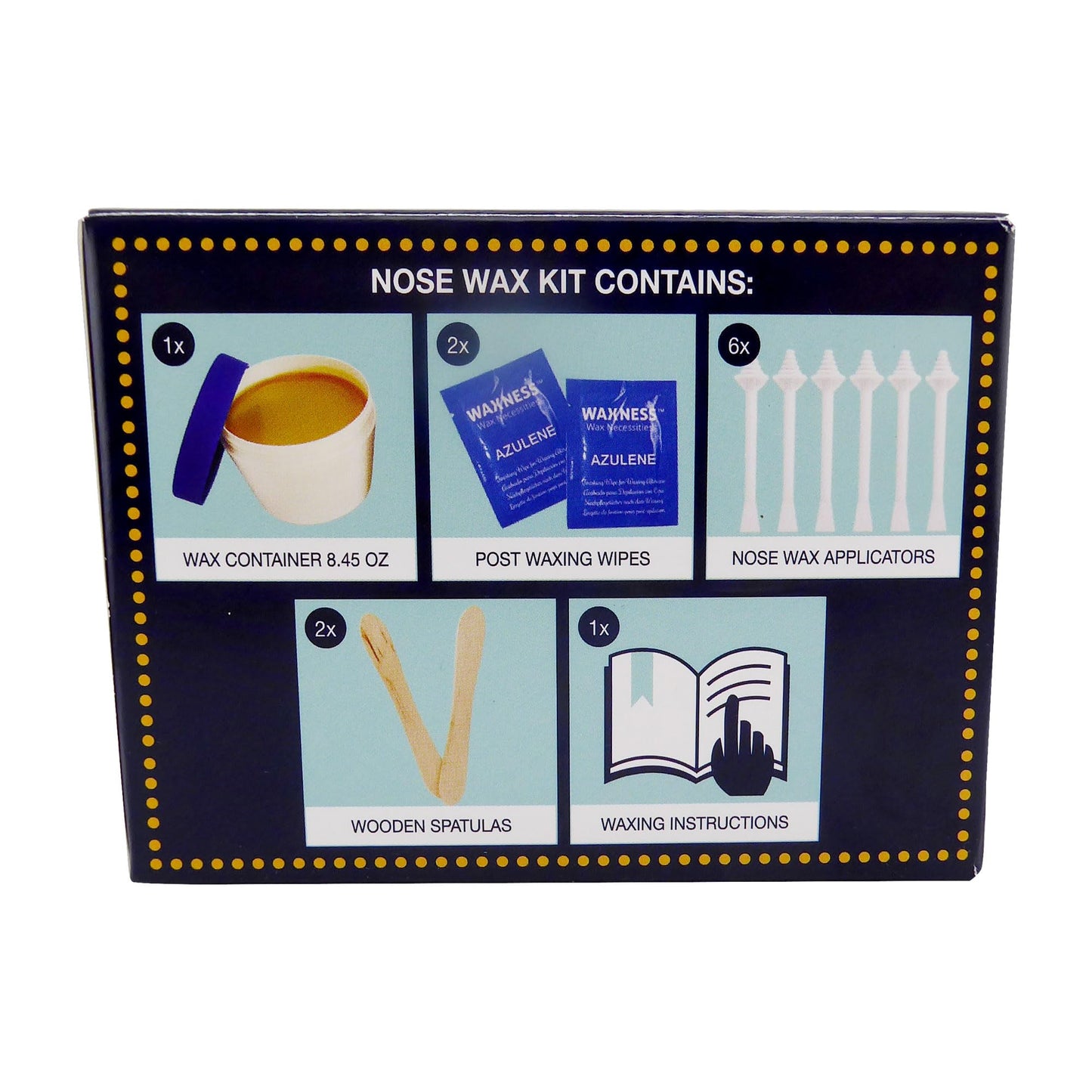 Waxness Microwave Nose & Face Hair Removal Wax Kit 8.45 oz (240 g) - Nose, Ear & Facial Wax with Applicators, Easy At-Home Hair Removal - Made in Beauty and Personal Care Waxness