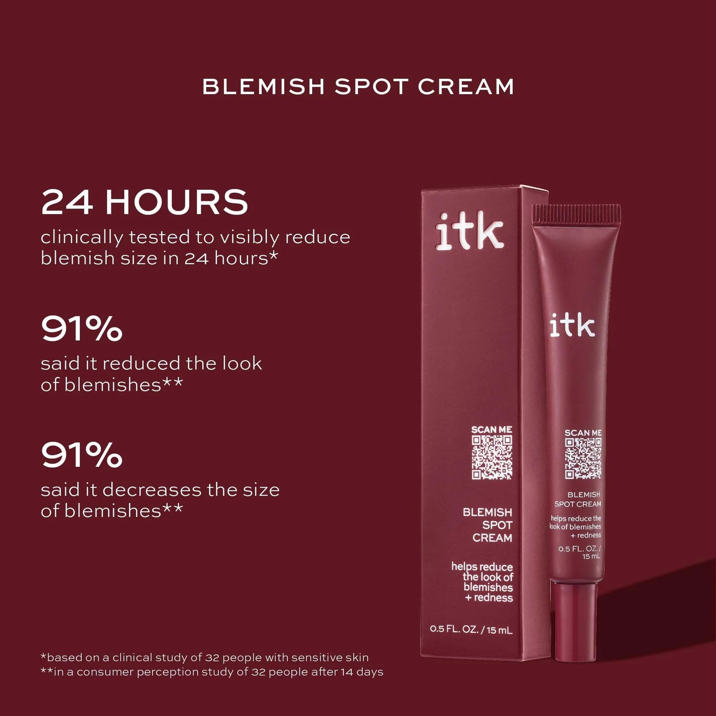 ITK Skincare Salicylic Acid Acne Spot Treatment for Face, Back & Body - Fast Active Acne Relief - Pimple Cream for Acne Prone Skin - Clear Blemishes Beauty & Personal Care ITK