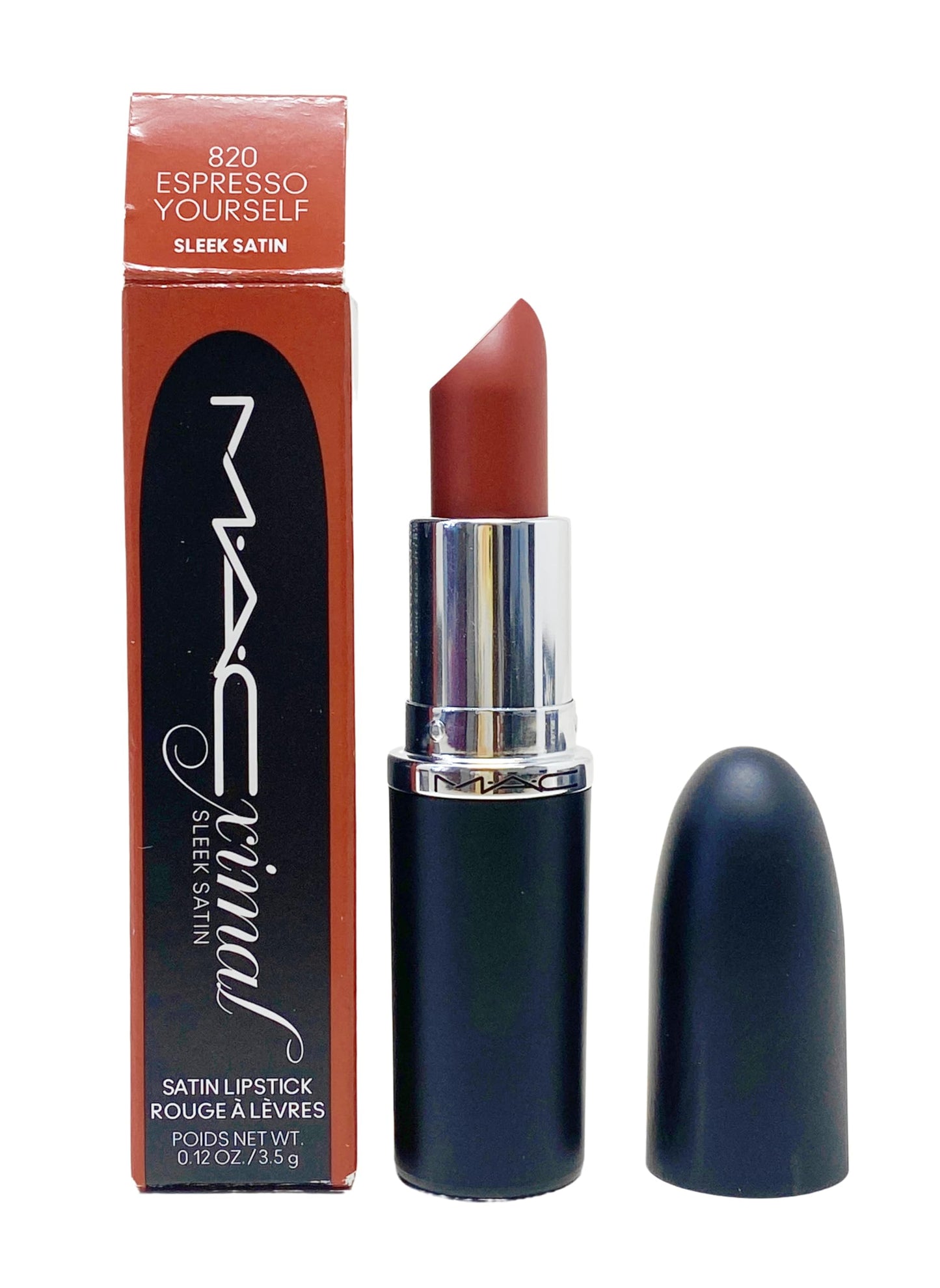 MAC Cosmetics Ximal Sleek Satin Lipstick - 820 Espresso Yourself (Blackened orange) 0.12 Oz / 3.5 g Beauty & Personal Care MAC