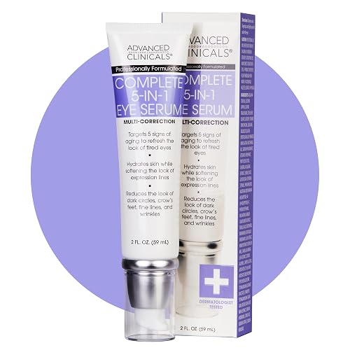 Advanced Clinicals 5-in-1 Eye Serum | Multi-Benefit Visible Anti Aging Under Eye Serum Face Moisturizer Reduces Appearance Of Dark Circles, Puffy Beauty & Personal Care Advanced Clinicals