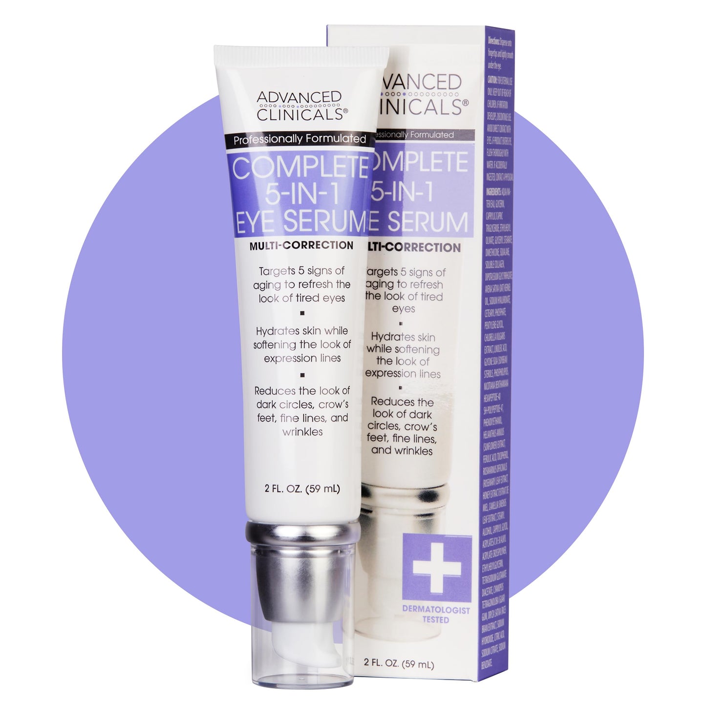 Advanced Clinicals 5-in-1 Eye Serum | Multi-Benefit Visible Anti Aging Under Eye Serum Face Moisturizer Reduces Appearance Of Dark Circles, Puffy Beauty & Personal Care Advanced Clinicals