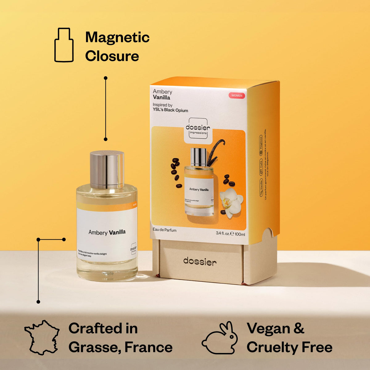 Dossier - Ambery Vanilla - Inspired by Black Opium - Women EDP