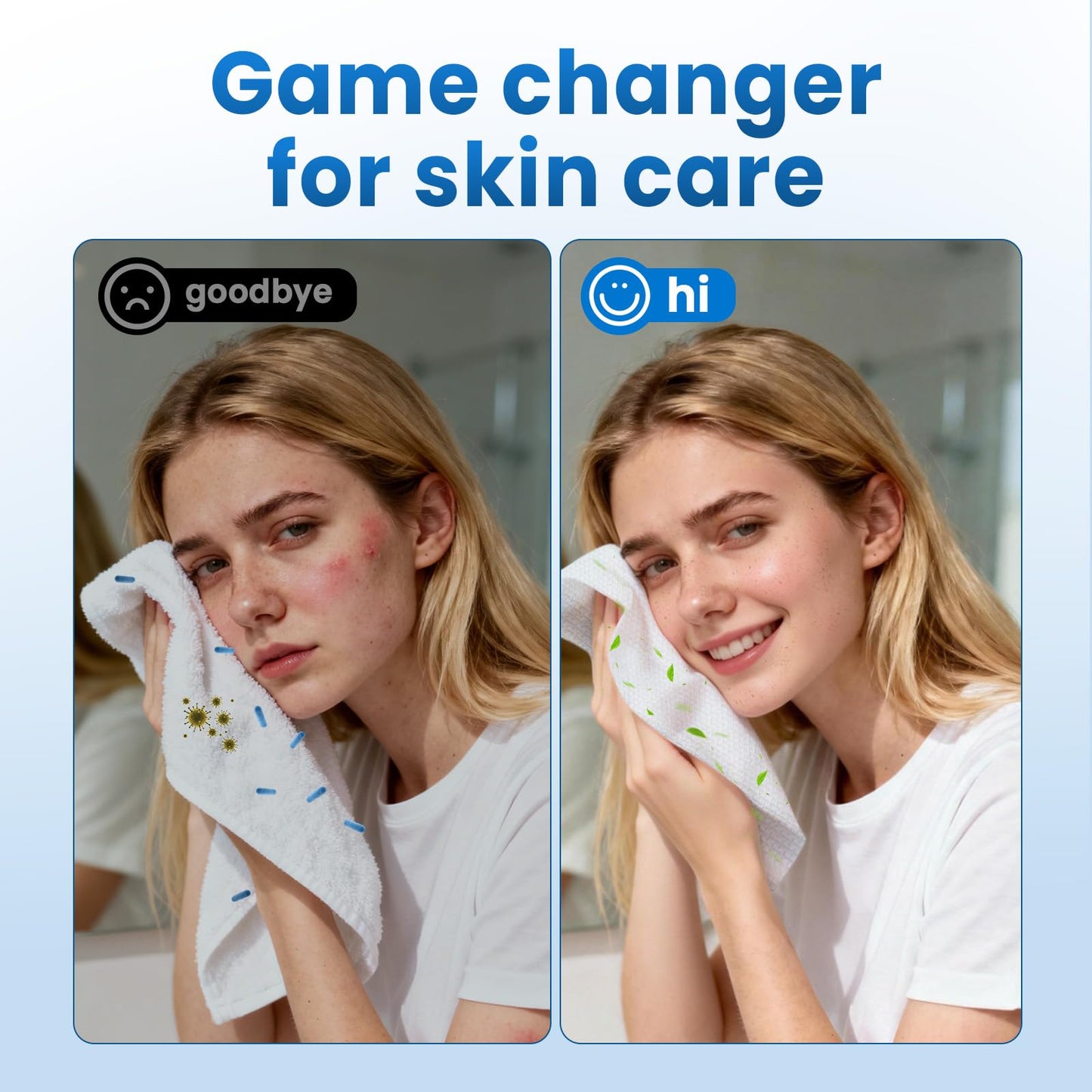 Borje Face Towels XL, Disposable Face Towel 10" x 12", 100 Count (2 Packs of 50), 100% USDA Biobased Facial Towelettes, Ultra Soft & Hygienic Makeup Beauty and Personal Care Borje