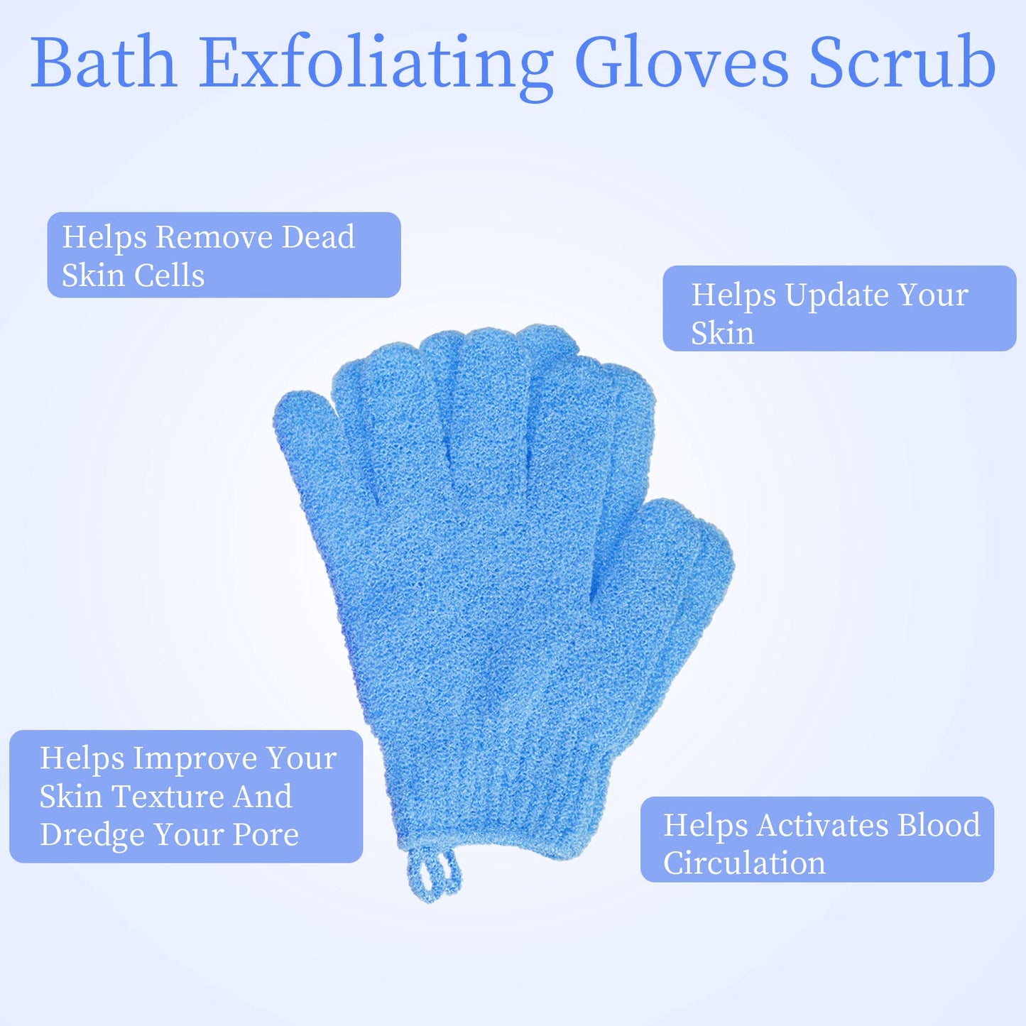 4 Pairs Bath Exfoliating Gloves Scrub, Double Sided Bath Mitts Scrubs for Shower, Exfoliating Shower Mitt Body Scrubber Glove, Bathing Accessories Beauty and Personal Care Ishua