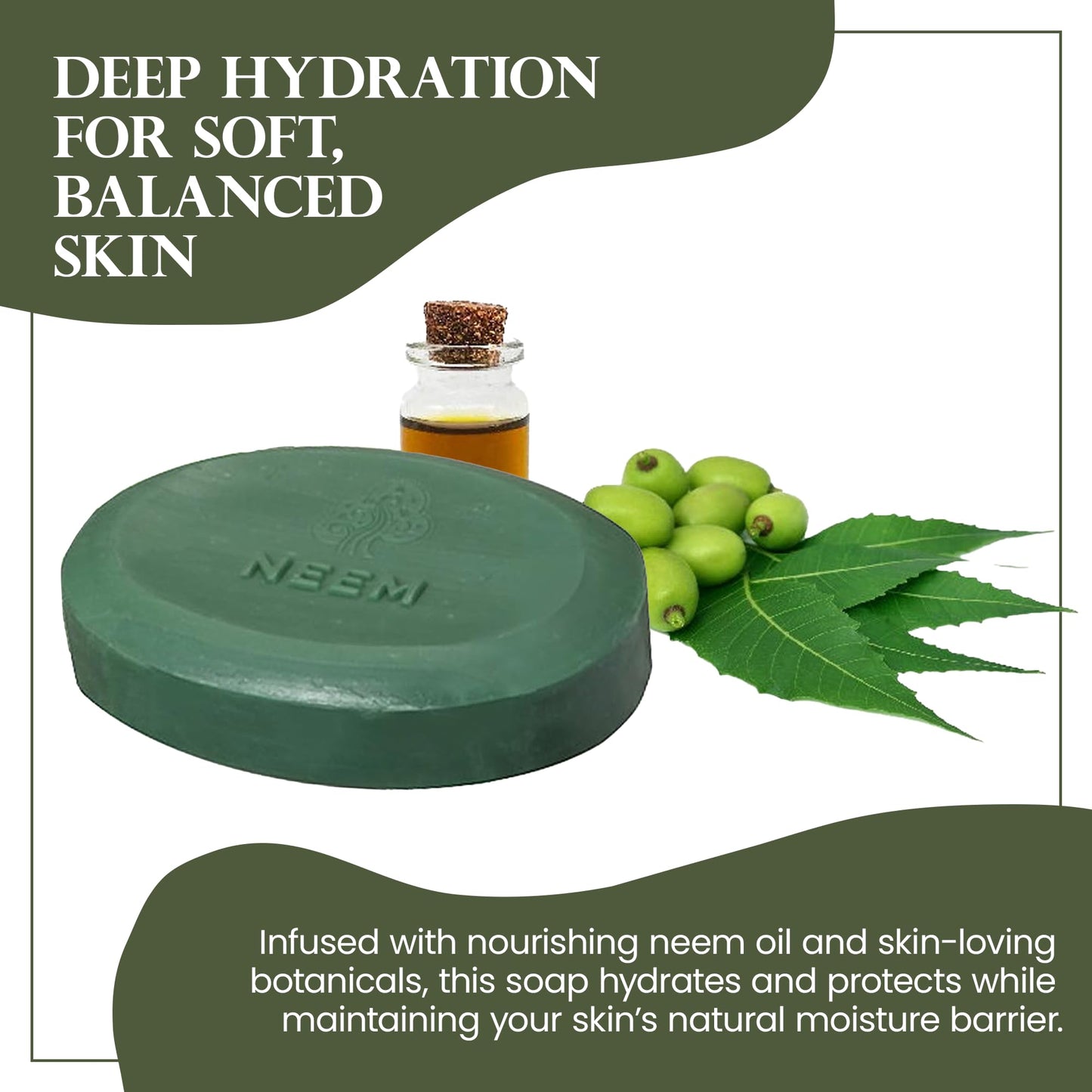 Madina Neem Advance Soap Bar - Deep Cleansing, Purifying, Moisturizing, Vegetable-Based, Halal & RSPO Certified, Gentle Cleanser for Face & Body, 6 Beauty & Personal Care Madina