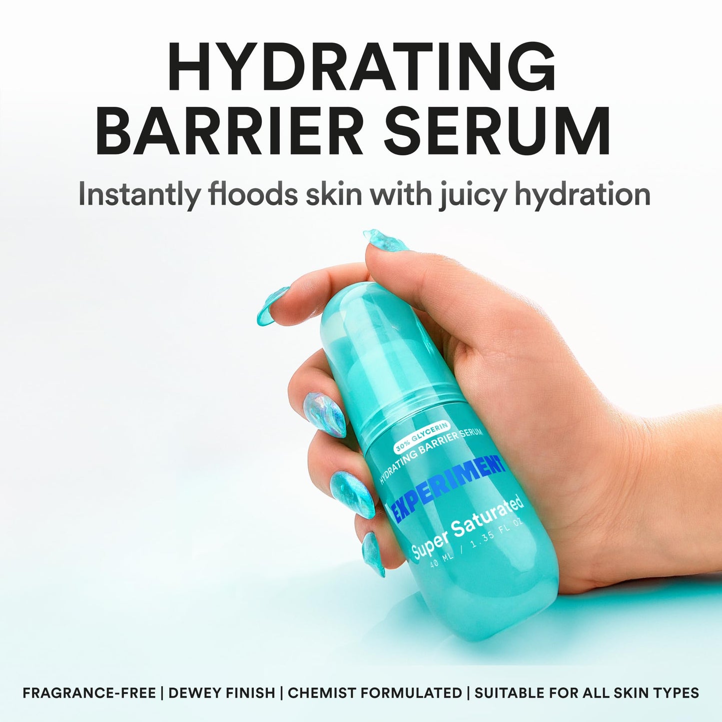 Experiment Super Saturated Ultra Hydrating Barrier Serum - 30% Glycerin, Polyglutamic Acid + Prickly Pear for Intensive Moisture, Plump + Dewy Skin Beauty and Personal Care Experiment
