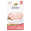 Dove Rebalancing Beauty Bar Soap 6 Count, White Peach & Rice Milk, 3.75 oz I Plant-based beauty bar with white peach and rice milk for soft Beauty & Personal Care Dove