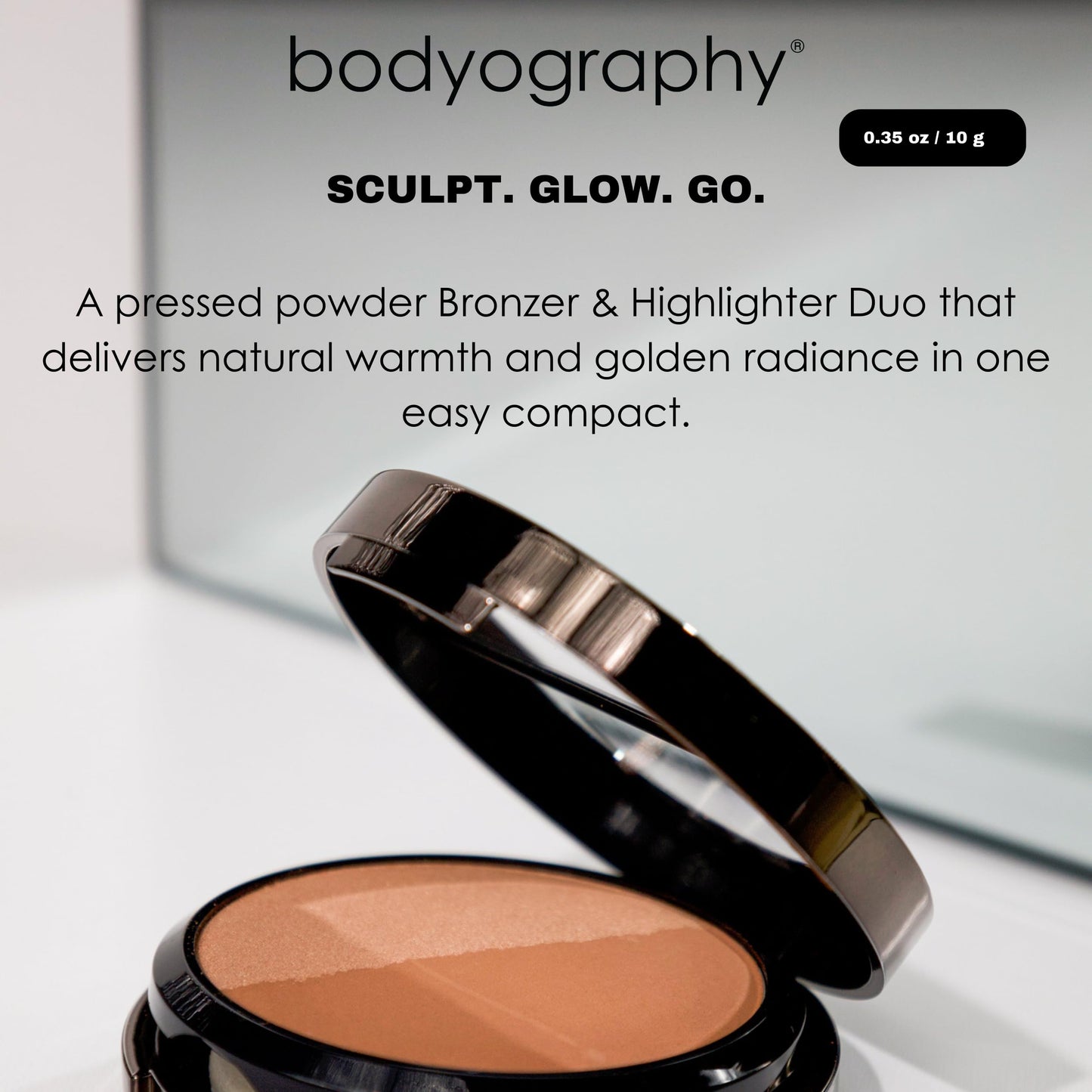 Bodyography Sunsculpt Bronzer & Highlighter Duo | Matte Bronzer & Golden Highlighter Compact | Silky, Buildable, Non-Comedogenic Powder for All Skin Beauty & Personal Care Bodyography