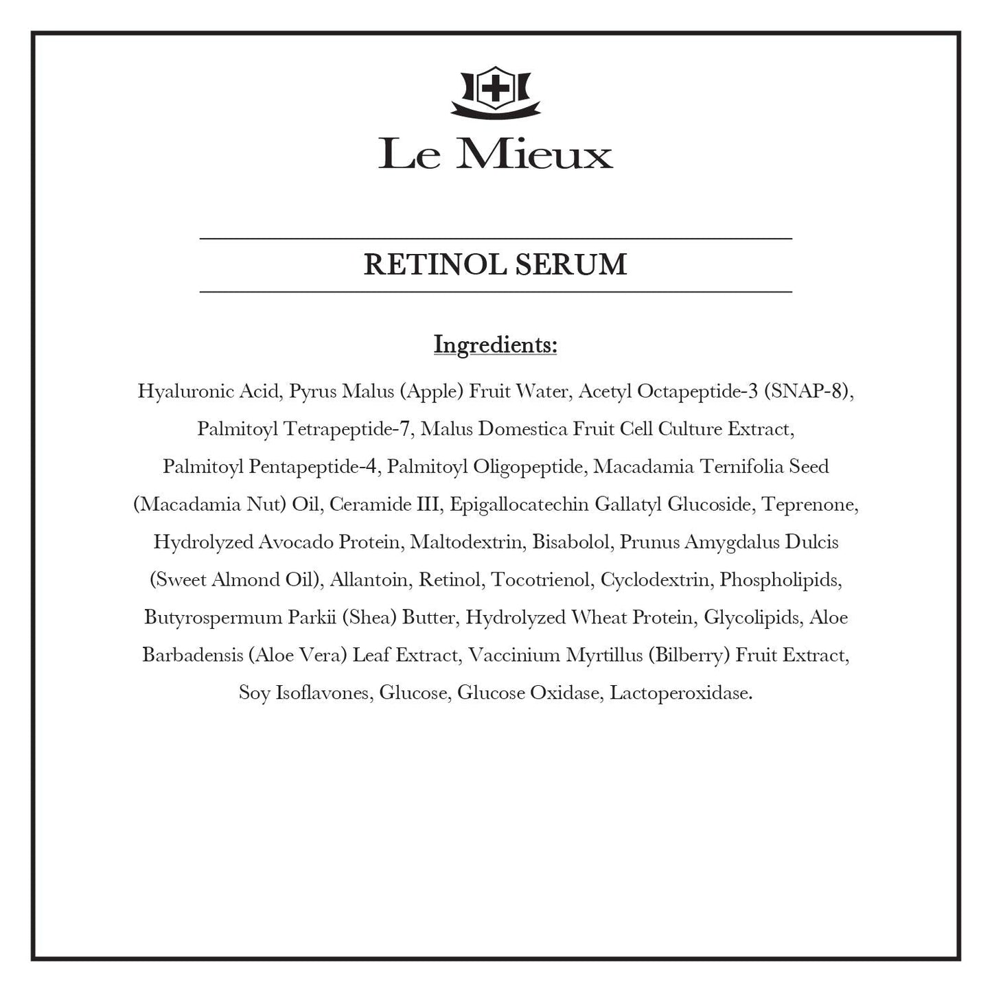 Le Mieux Retinol Serum - Anti Aging 0.5% Retinol Face Serum with Skin Smoothing Peptides, Hyaluronic Acid & Apple Stem Cells to Help Visibly Address Beauty & Personal Care Le Mieux
