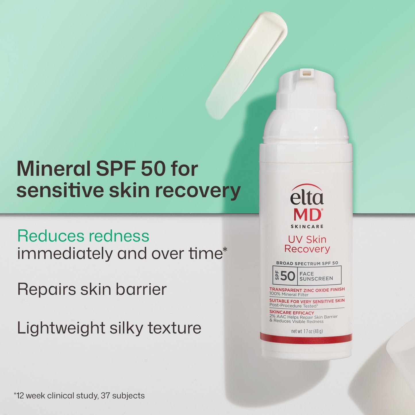 EltaMD UV Skin Recovery 100% Mineral Sunscreen, SPF 50, Redness Correcting Face Sunscreen, Safe for Sensitive Skin, 1.7oz Beauty & Personal Care EltaMD