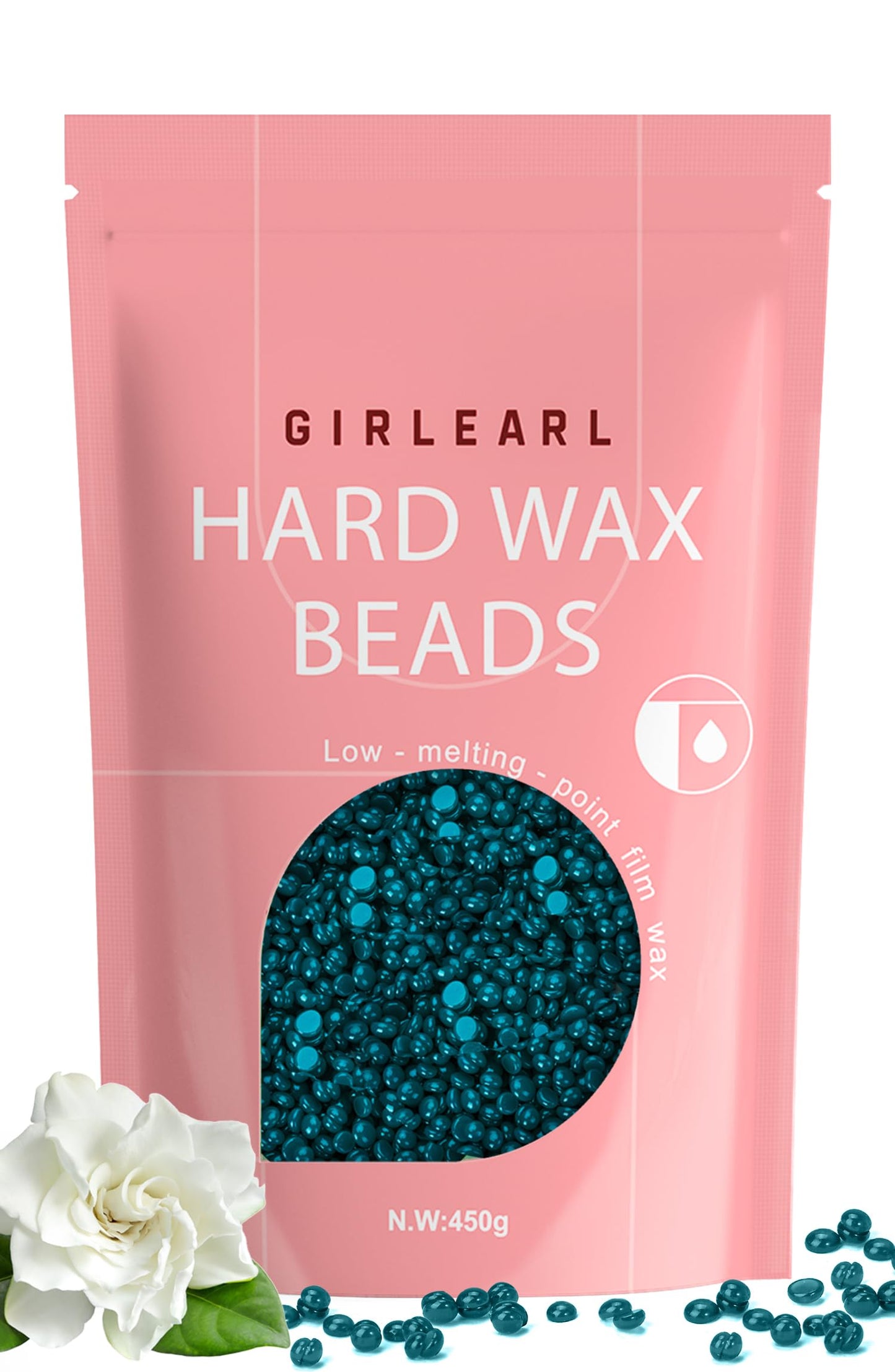 GIRLEARLE Hard Wax, Jasmine Infused Wax Beans for Sensitive Skin, 1lb, Wax for Hair Removal, Bikini, Legs, Eyebrow, Facial, Full Body Waxing for Women Beauty and Personal Care GIRLEARLE