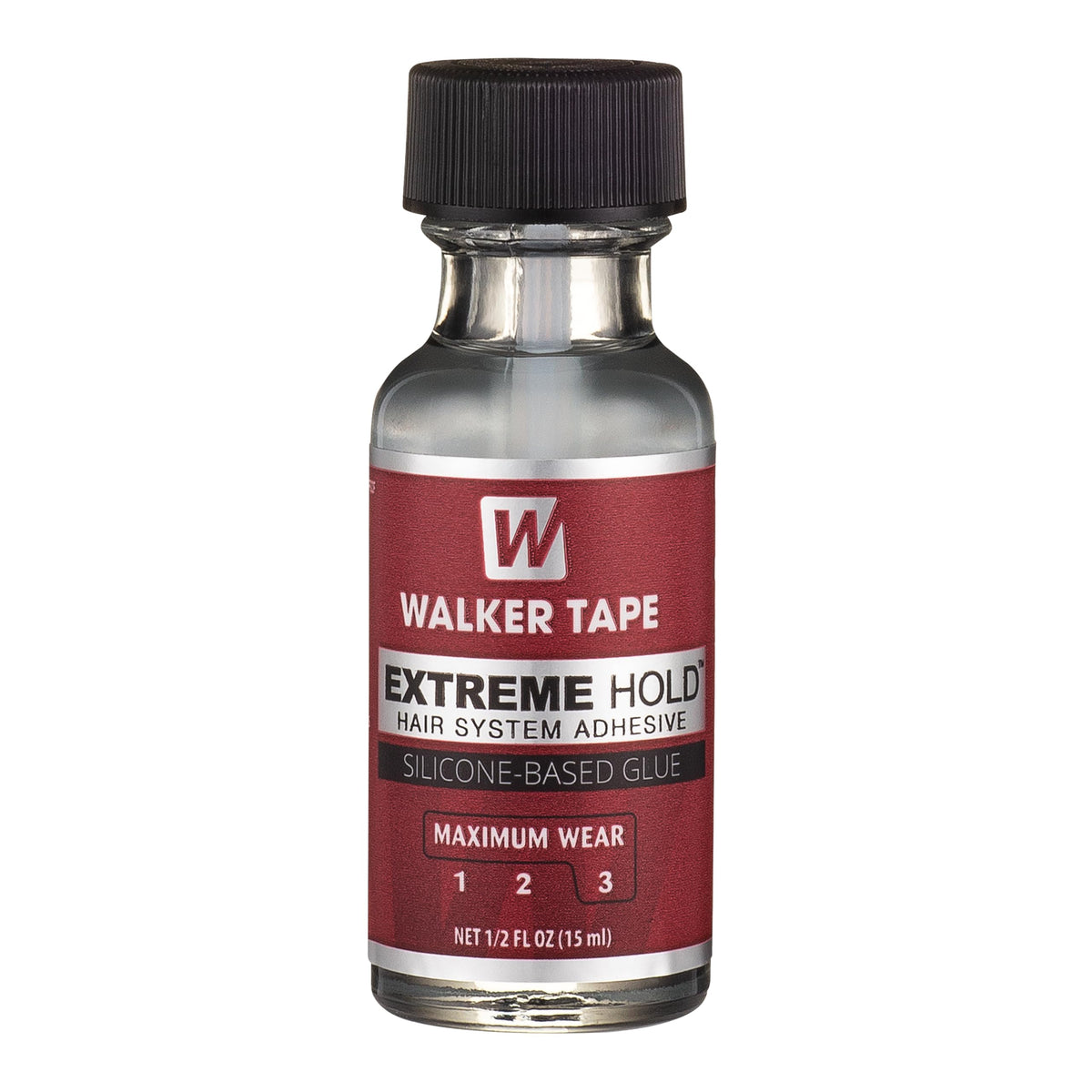 Walker Tape Extreme Hold Brush-On Adhesive 1/2 fl oz, Maximum Wear Waterproof Lace Wig Glue for Lace Front Wigs Human Hair, Strong Silicone Wig