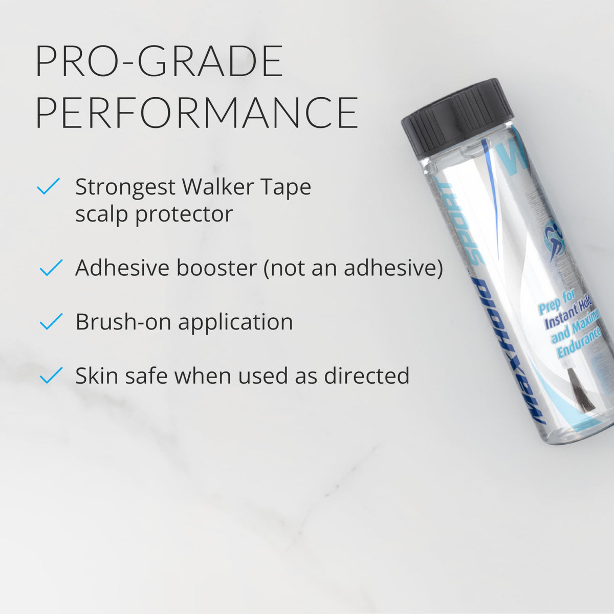 Walker Tape Max Hold Sport 1.4 fl oz Brush On for Wig Installs, Lace Systems, Toupee Applications, Hair Tape Prep and Adhesive Strips Use Offering