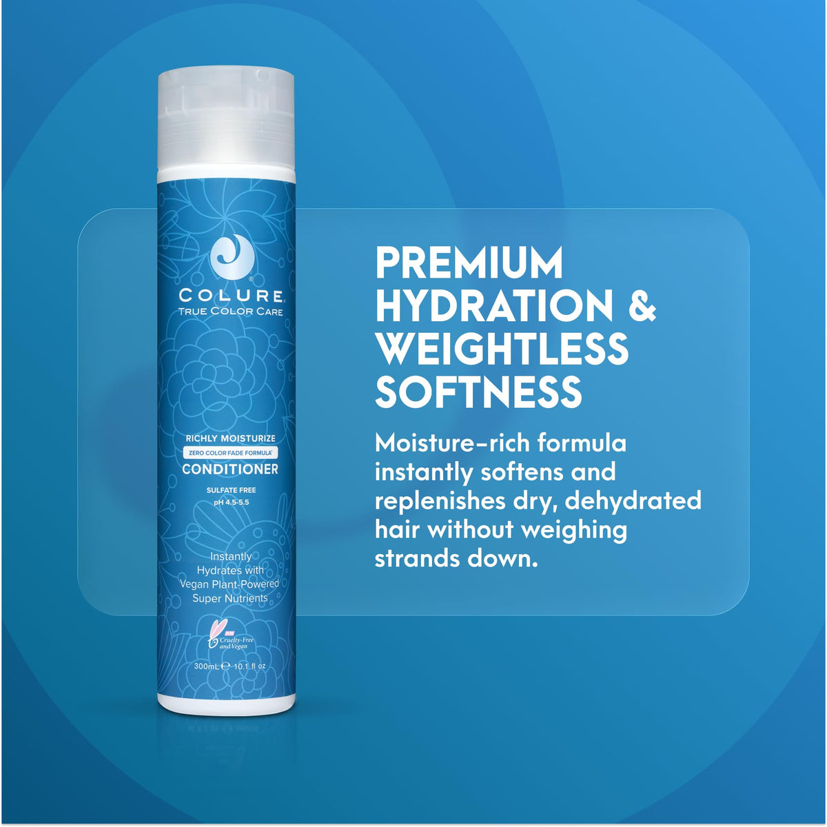 COLURE Richly Moisturize Conditioner 10 oz - Lightweight Deep Hydrating Treatment for Dry Damaged Hair Color Care