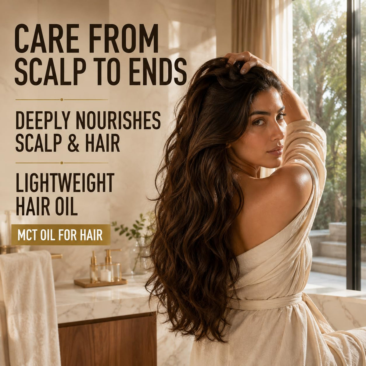 Nature's Will Organic MCT Oil for Hair, Extracted from Organic Coconut Oil, Medium-Chain Triglycerides Hair Oil, 16 Fl Oz (Pack of 2)
