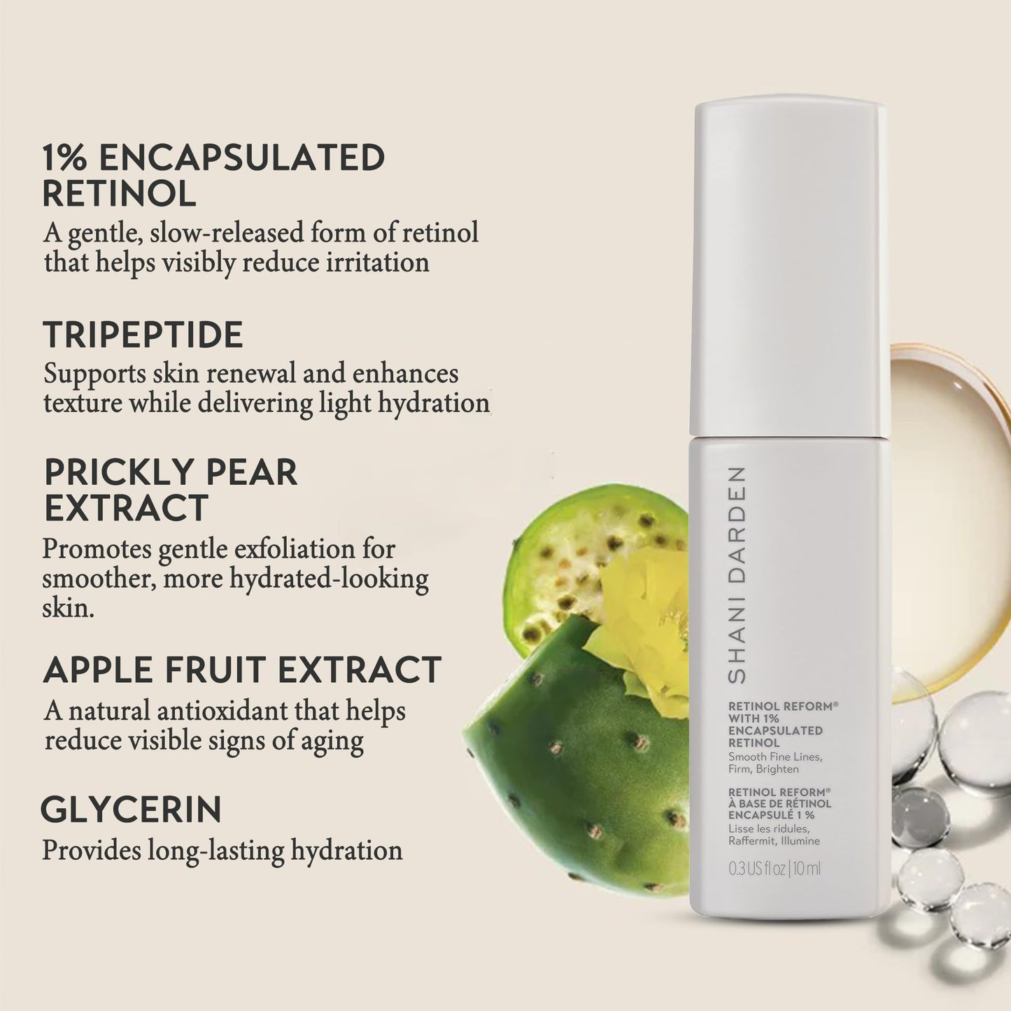 SHANI DARDEN SKIN CARE Retinol Reform with 1% Encapsulated Retinol Serum for Face & Neck, Gentle Slow-Release Retinol Face Serum with Tripeptide Beauty & Personal Care SHANI DARDEN