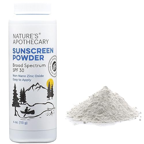 All-Natural, Benzene Free, Non Nano Zinc Oxide Sunscreen Powder SPF 30 - Water & Sweat Resistant, Reef & River Friendly, Hypoallergenic Beauty & Personal Care NATURE'S APOTHECARY