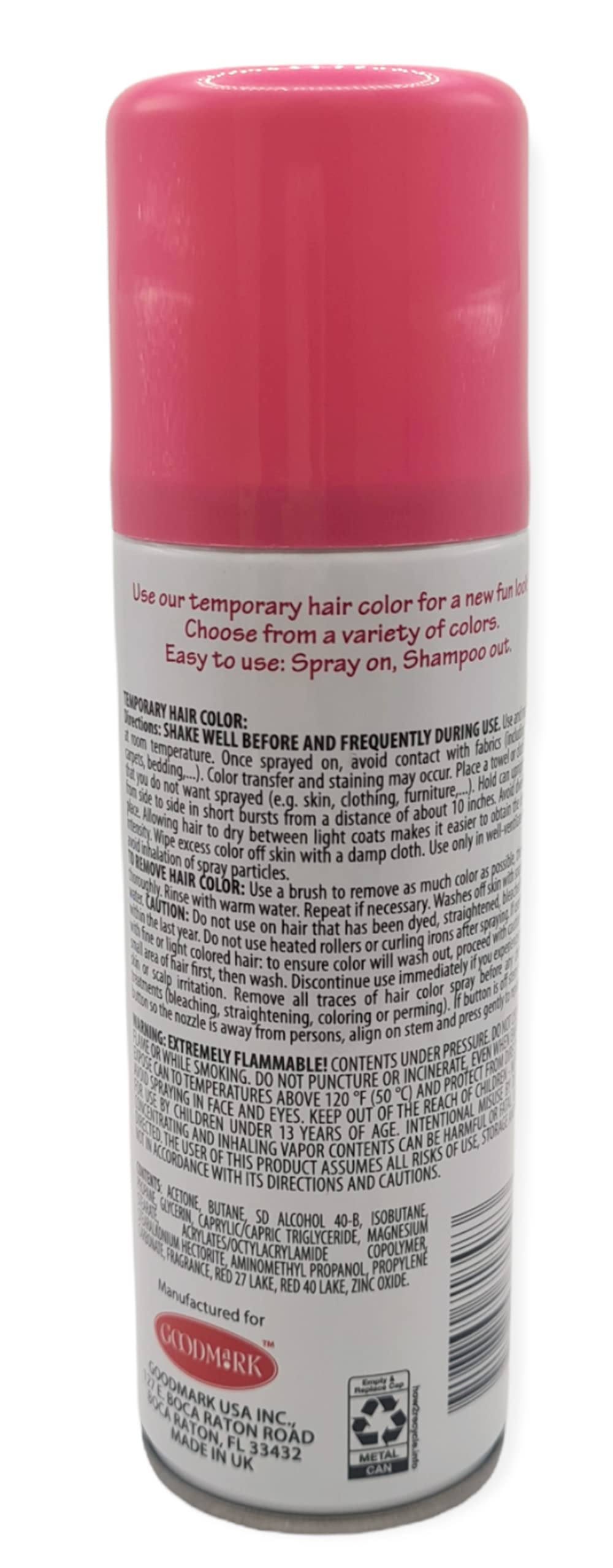 Halloween Spray On Wash Out Red Hair Color Temporary Hairspray Beauty & Personal Care Goodmark