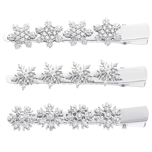 Christmas Snowflake Hair Pin Hairpin Sparkling Rhinestone Winter Snowflake Alligator Hair Clip Xmas Holiday Party Hair Barrette Hair Accessories Beauty & Personal Care YAHPERN