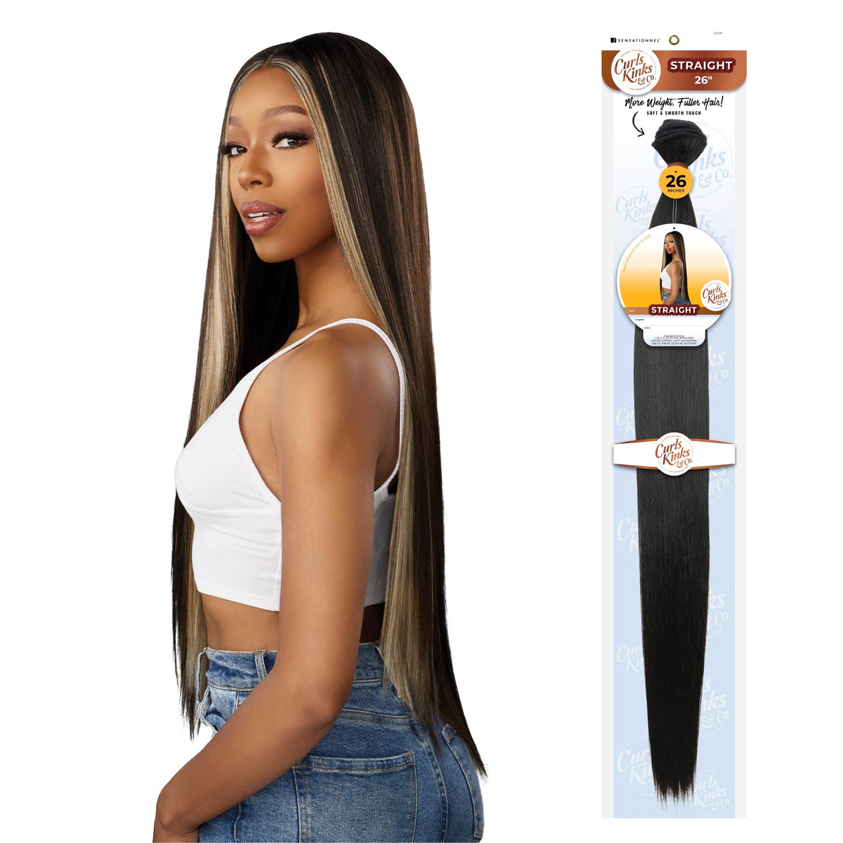 Sensationnel CKCO Synthetic Bundle-Straight,1 pack 26 inch, 30 LIGHTAUBURN