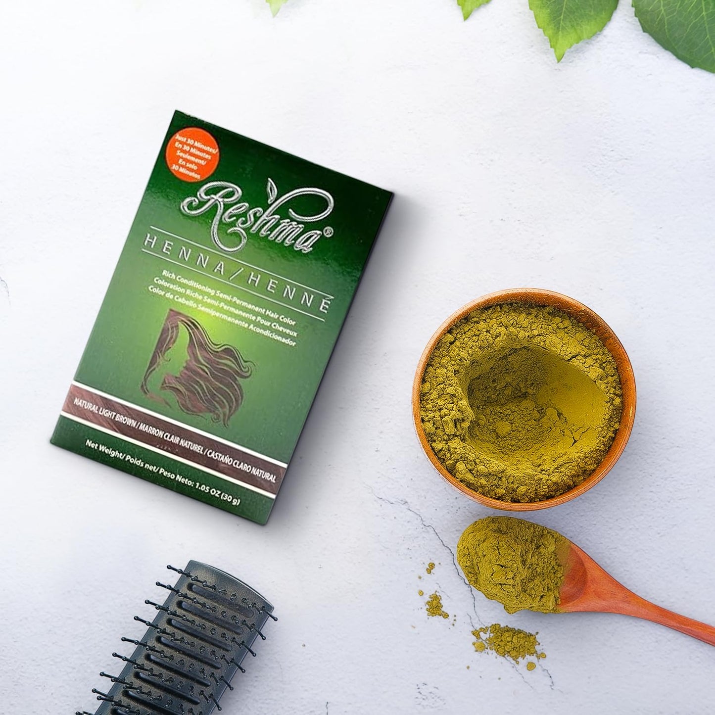 Reshma Beauty 30 Minute Henna Hair Color Infused with Plant-Based Lawsonia Inermis 100% Gray Coverage for Soft, Shiny Hair, Hair Dye-1.05 oz, Pack Beauty & Personal Care Reshma Beauty