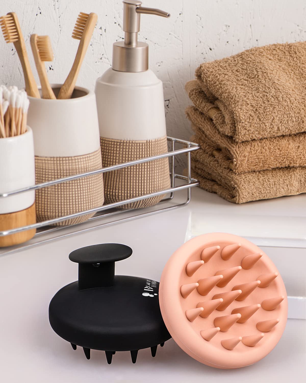 BEAUTLOHAS. Silicone Scalp Massager Shampoo Brush for Shower, Scalp Scrubber with Soft Bristles for Hair Growth & Dandruff Treatment, Wet Dry Hair Beauty & Personal Care BEAUTLOHAS.