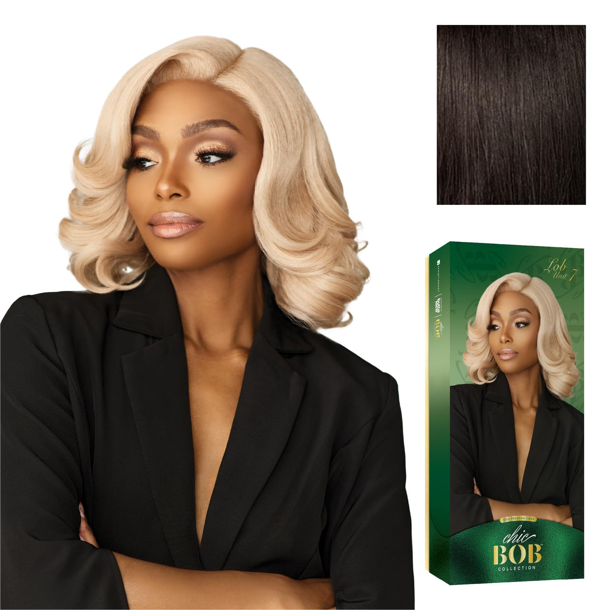 Sensationnel Chicbob Lace Frontwig-Lob Unit 7, 2 DARKBROWN