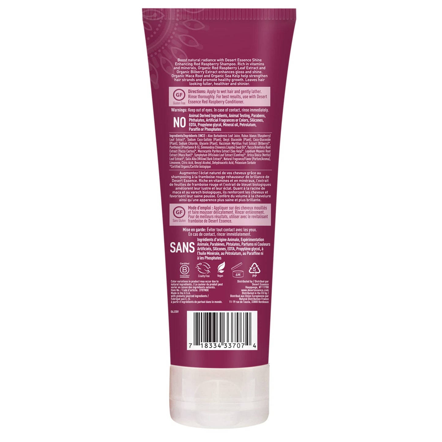 Desert Essence Red Raspberry Shampoo and Conditioner Bundle With Aloe Leaf Juice, Jojoba, Vitamin B-5 and Shea Butter, 8 fl. oz. and 8 fl. oz. Each Beauty & Personal Care Desert Essence