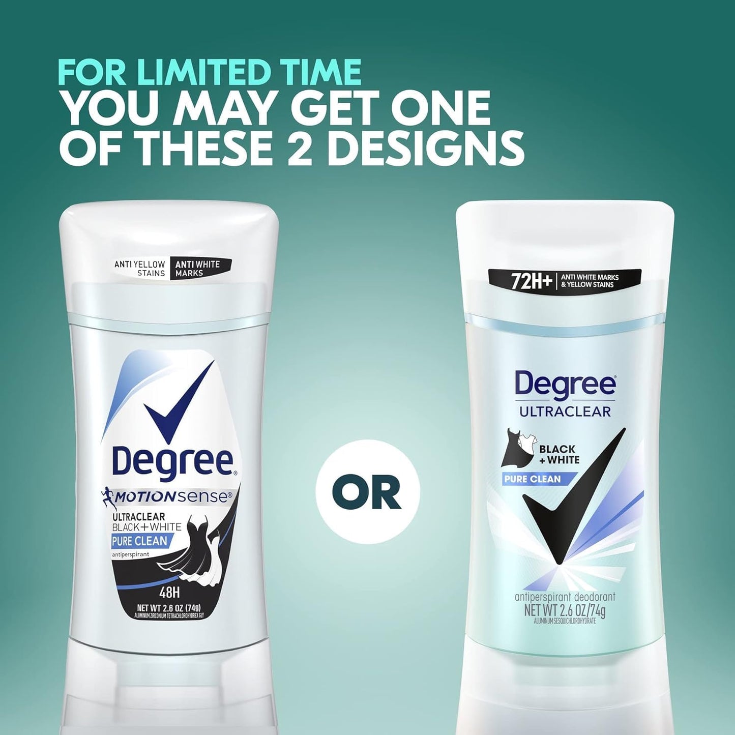 Degree Women Ultra Clear Anti-Perspirant & Deodorant, Pure Clean 2.6 oz (Pack of 10) Beauty and Personal Care Degree