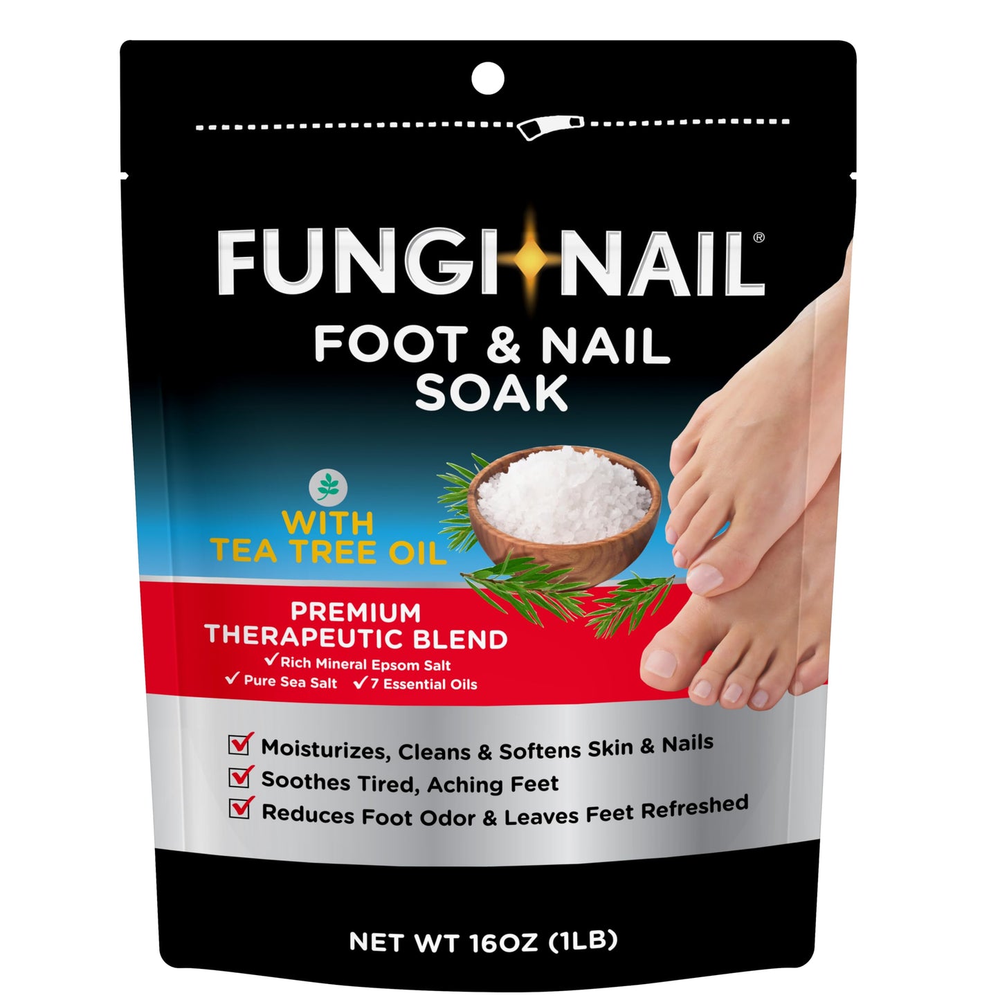 Fungi-Nail Foot & Nail Soak with Tea Tree Oil, 1 Pound, Moisturize, Reduce Foot Odor, & Soothe Aching Feet, Therapeutic Blend of Rich Mineral Epsom Beauty and Personal Care Fungi-Nail