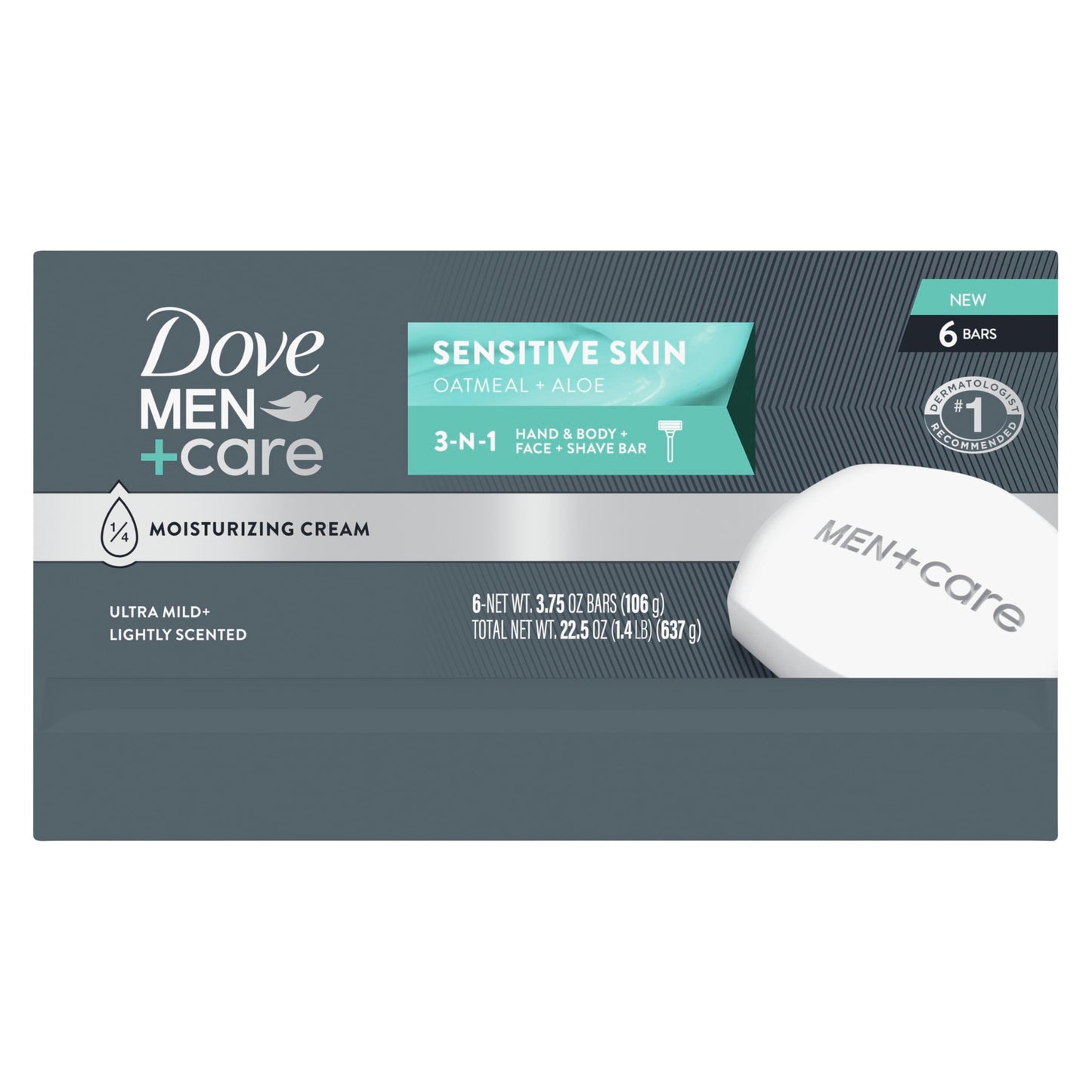 DOVE MEN + CARE Hand & Body Face + Shave Bar Sensitive Skin 6 Count for sensitive skin 3.75 oz Beauty & Personal Care DOVE MEN + CARE