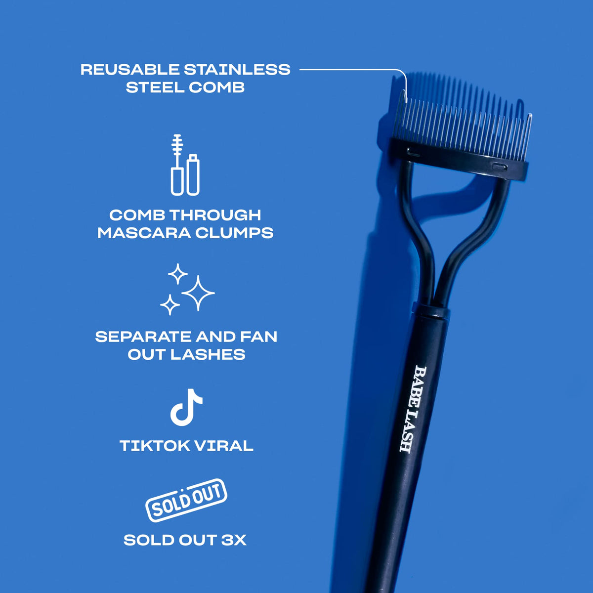 Babe Original Pro Eyelash Separator, Removes Clumps on Mascara, Reusable Stainless Steel Lash Comb for Cleaning Lashes Beauty & Personal Care BABE ORIGINAL