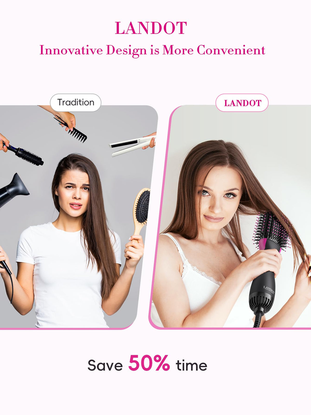 Hair Blow Dryer Brush 2.4 in Hot Air Styler for Volumizing Smooth Blowouts
