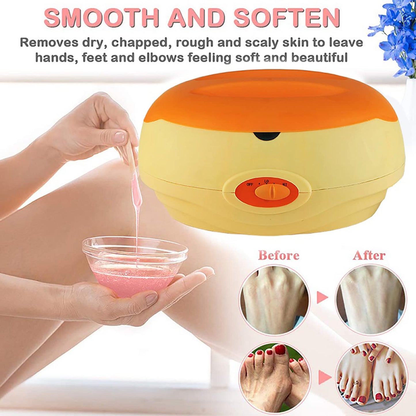RENJJPBO Paraffin Heater, Hand & Foot Care Wax Melting Machine, 2.3L Large Capacity, with 1 Pair of Gloves + 1 Pair of Foot Covers, for Home, Beauty Beauty and Personal Care RENJJPBO