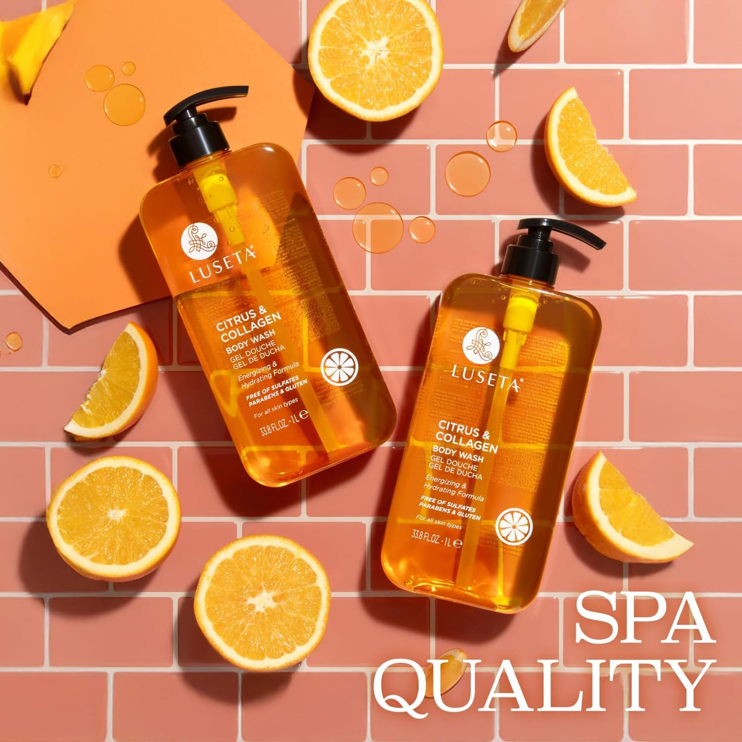 Luseta Citrus & Collagen Body Wash Nourishing & Refreshing Cleanser Enhances Skin Elasticity & Hydration Suitable for All Skin Types 33.8oz Beauty & Personal Care L LUSETA