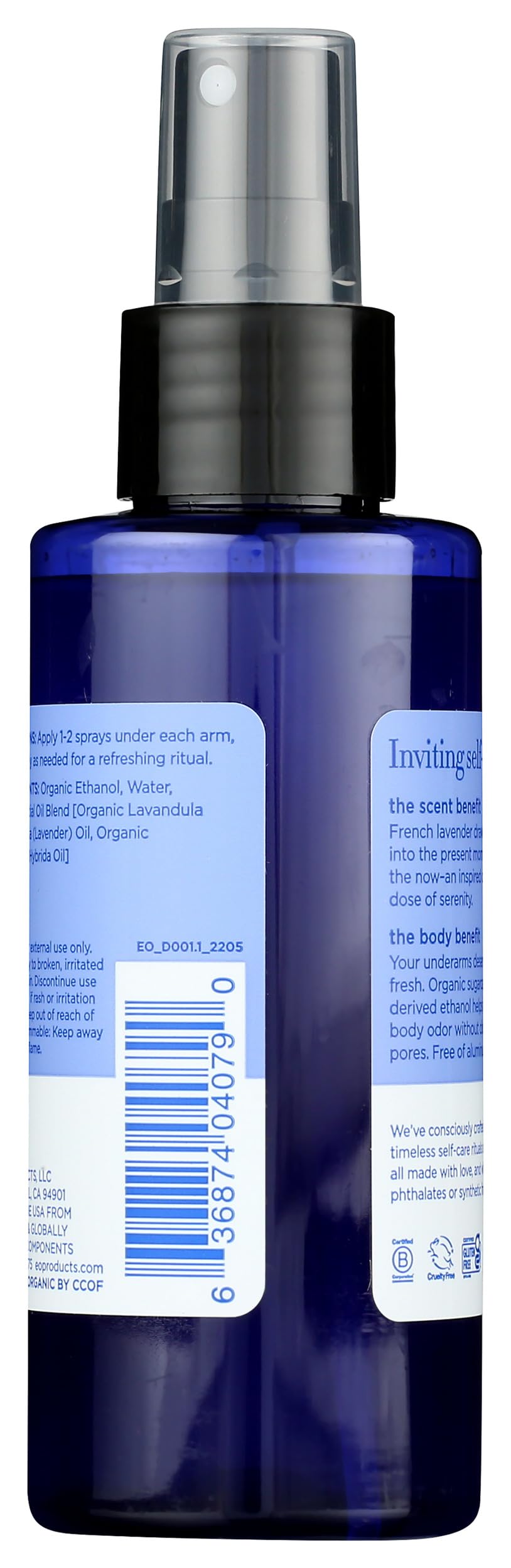 EO, Organic Lavender Deodorant Spray, 4 Fl Oz Beauty and Personal Care EO