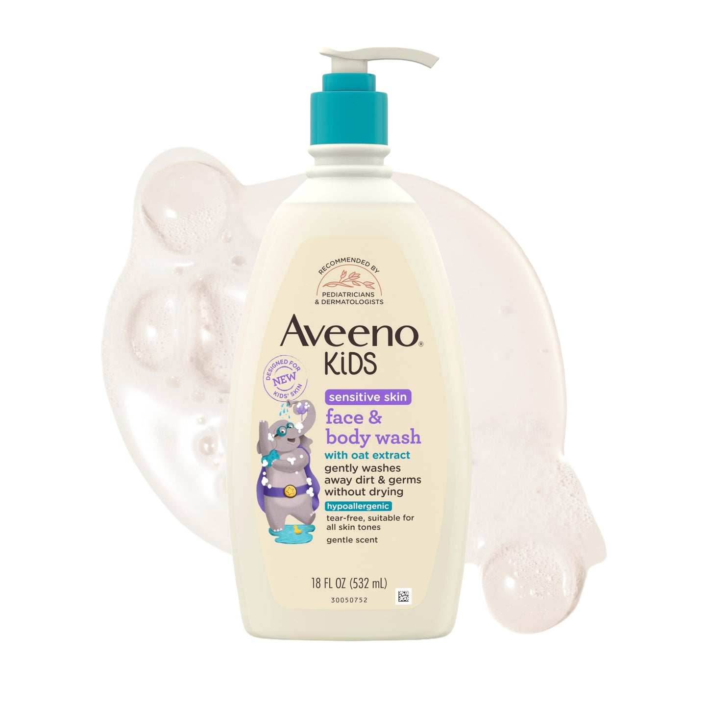 Aveeno Kids Sensitive Skin Face & Body Wash, Nourishing Oat Extract, Wash Away Dirt and Germs Without Drying, Kids Body Wash is Tear-Free Beauty & Personal Care Aveeno Baby