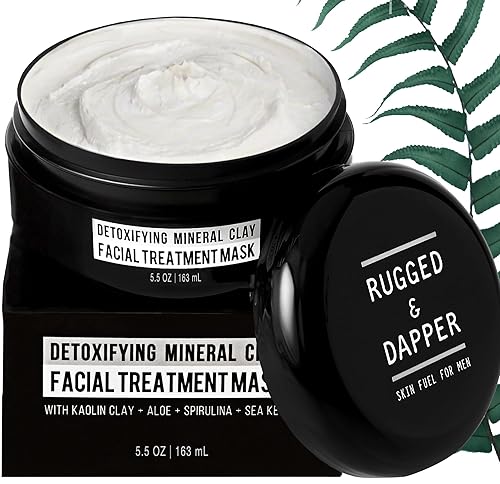 RUGGED & DAPPER - Premium Face Mask for Men - Deep Pore Cleansing Treatment - Fights Blackheads + Acne + Excess Oil - USA Made with Natural Kaolin Beauty & Personal Care RUGGED & DAPPER