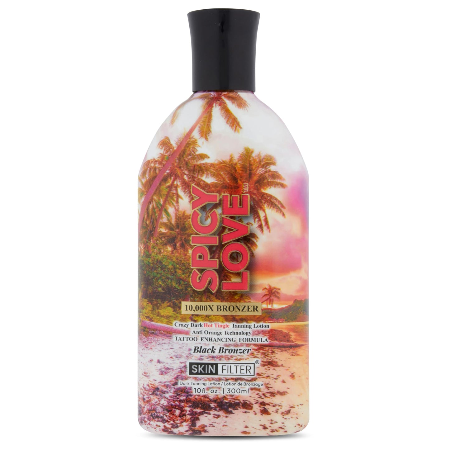 Skin Filter Spicy Love Tanning Lotion - 10,000X Crazy Dark Tanning Lotion - Tanner with Anti-Orange Technology and Tattoo Protection - Black Body Beauty & Personal Care SKIN FILTER