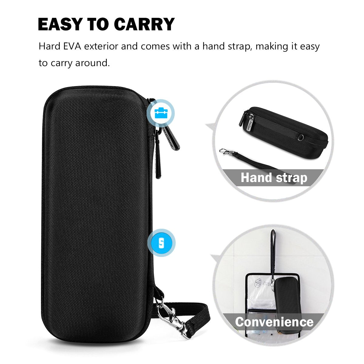 ProCase Hard Case for Electric Trimmer and Shaver, Travel Organizer Carrying Bag for QP2520 QP2530 QP2620 QP2630 -Black Beauty and Personal Care ProCase