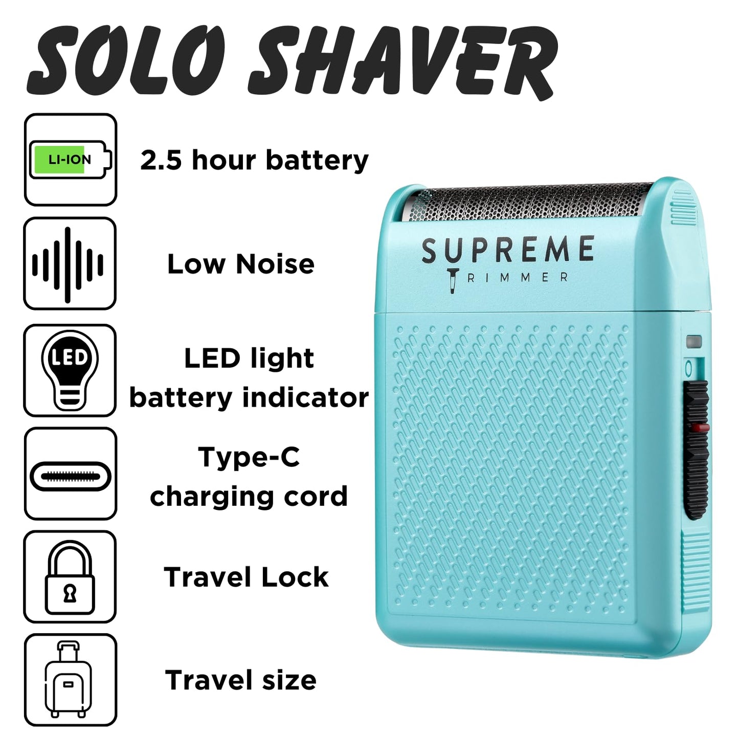 Supreme Trimmer Solo Single Foil Shaver for Pocket - 150 Min Runtime Cordless use, Powerful USB-C Mini Travel Razor for Professional & Home use Beauty and Personal Care Supreme Trimmer