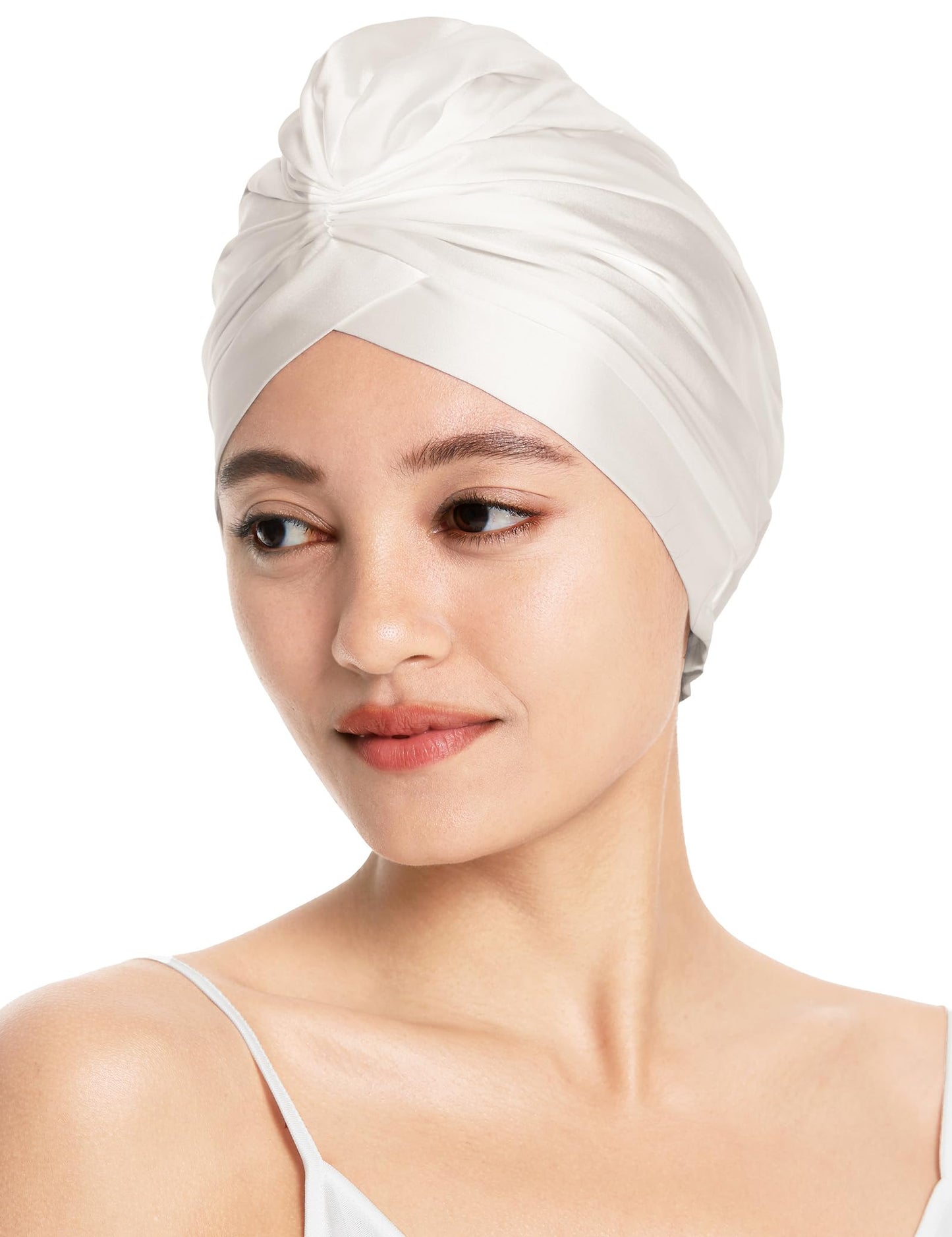 LilySilk Silk Bonnet for Sleeping Womens 100% Mulberry Silk Sleep Cap Hair Wrap for Curly Long Hair Ivory Beauty and Personal Care LilySilk