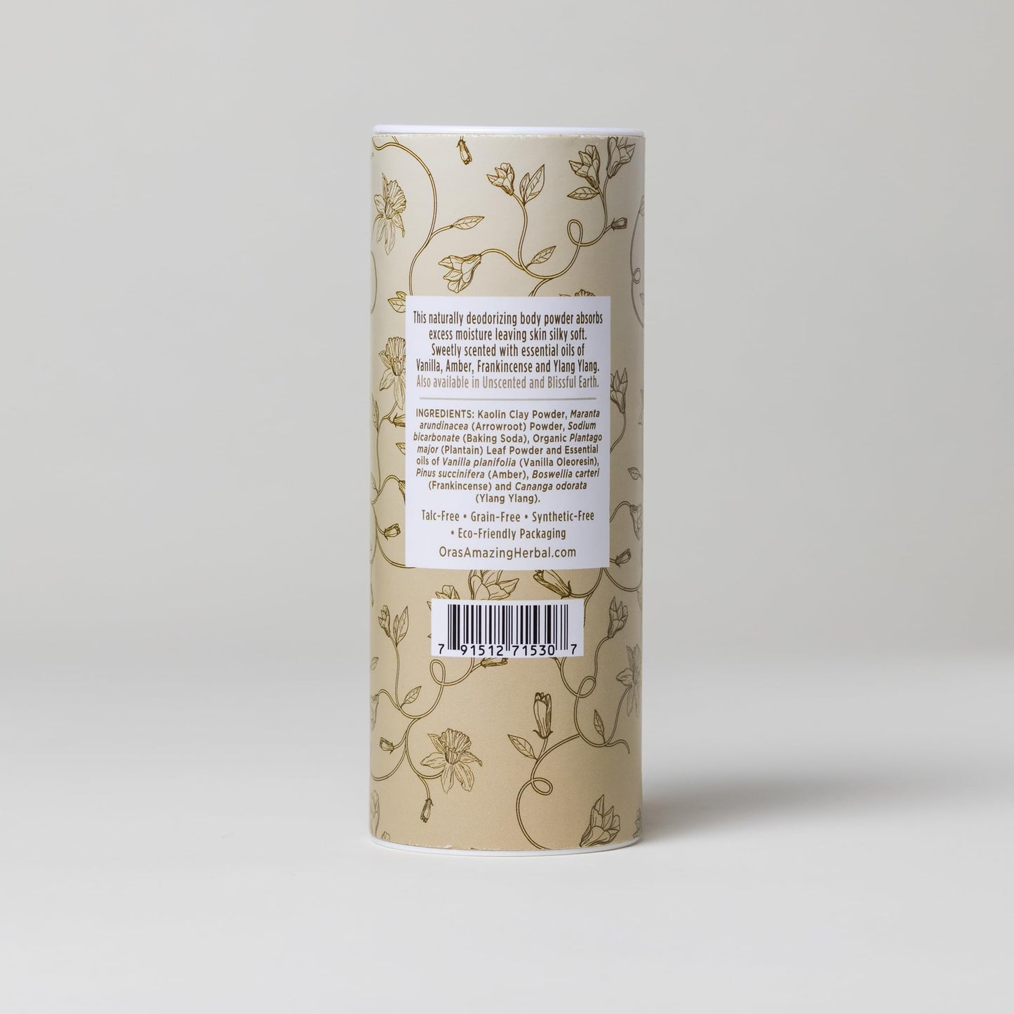 Body Powder for Women, Cornstarch and Talc Free Powder, Bath and Dusting Powder, Amber Oil, Frankincense Essential Oil, Ylang-Ylang, Vanilla, Warm Beauty and Personal Care Ora's Amazing Herbal