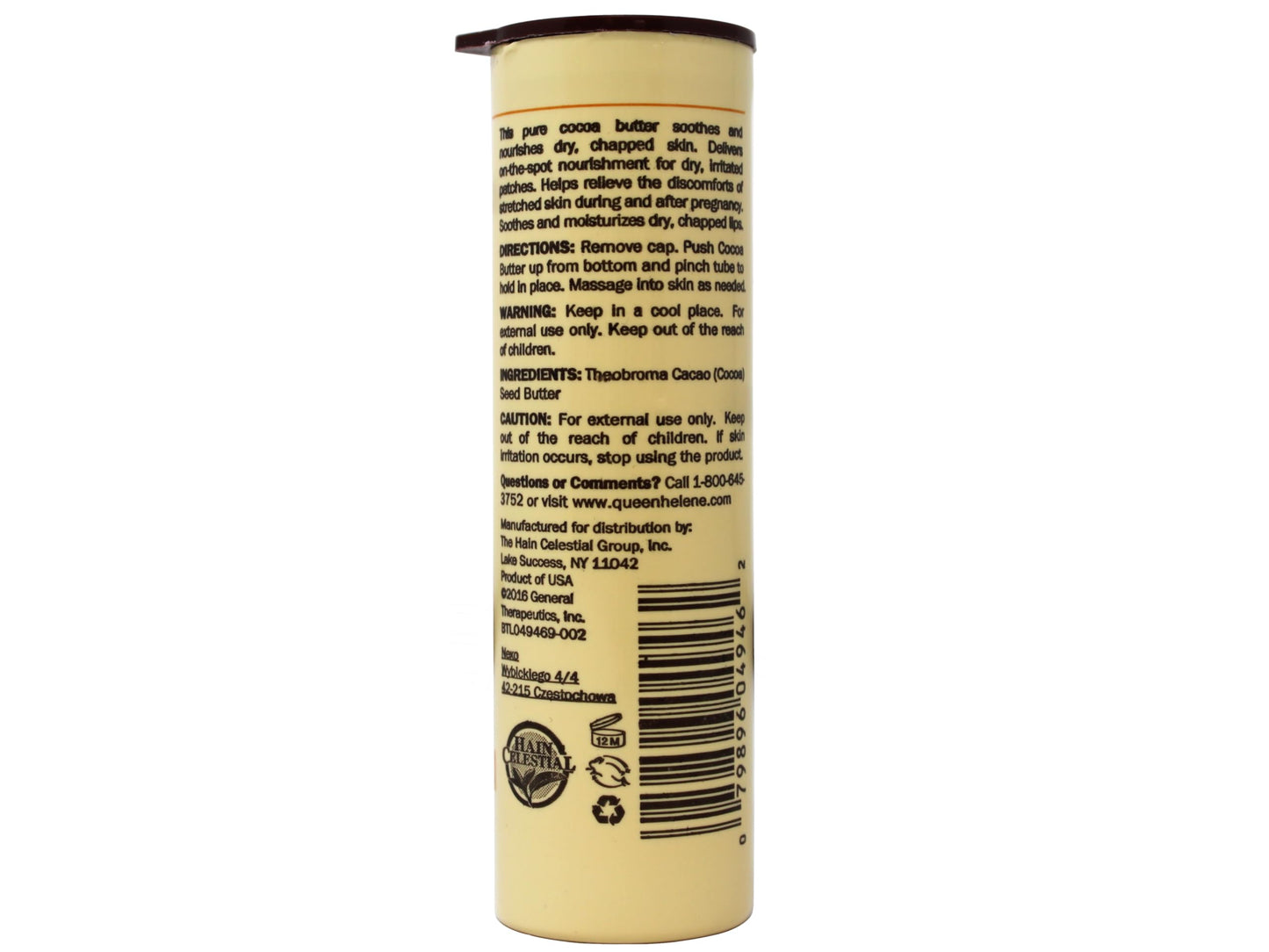 Queen Helene 100% Cocoa Butter Stick - Nourishes & Softens Dry, Chapped Skin and Lips - On-the-Go Tube - 1 oz (Pack of 3) Beauty and Personal Care Queen Helene