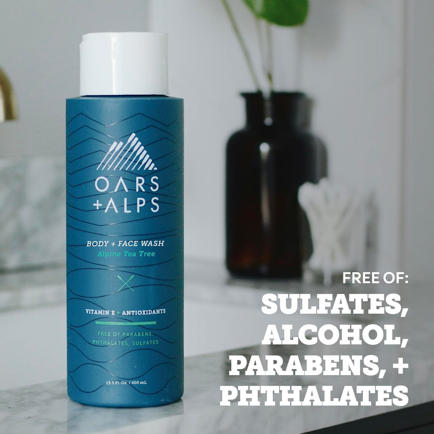 Oars + Alps Body and Face Wash for Men, Mens Body Wash & Face Cleanser with Vitamin E and Antioxidants, Moisturizing, Hydrating, Paraben & Sulfate Beauty & Personal Care Oars + Alps