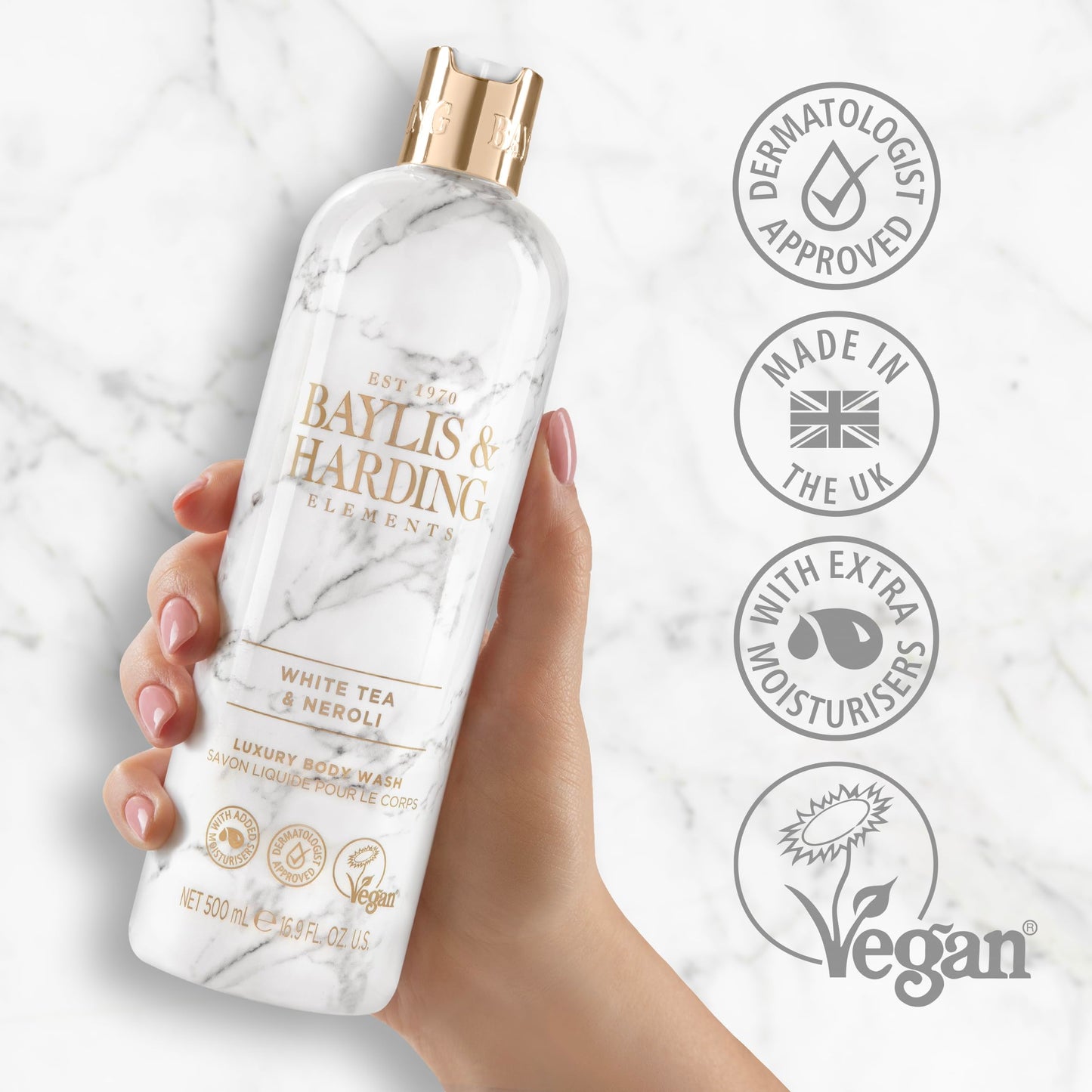Baylis & Harding Liquid Body Wash Soap, Elements, White Tea & Neroli, 16.9oz/500ml Beauty & Personal Care Baylis & Harding